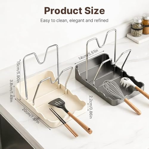 Kitchen Pot Lid Storage Rack - Double Lid Holder Cooking, Multifunctional Pot Lid & Cutting Board Holder, PP+Rust-Resistantcarbon Steel, Space-Saving ,For Cutting Boards, Spoons, Chopsticks (white)