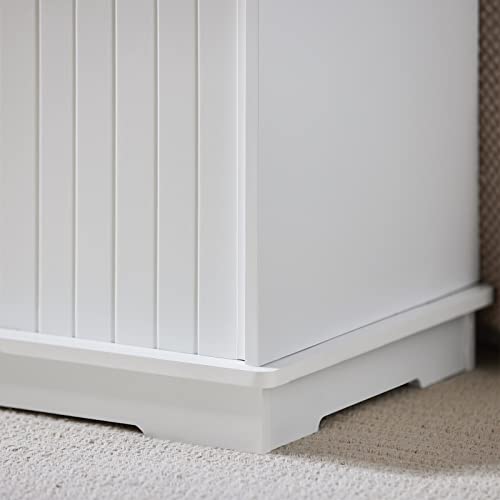 Haotian White Storage Bench with Drawers & Padded Seat Cushion, Hallway Shoe Cabinet Shoe Bench, FSR30-W
