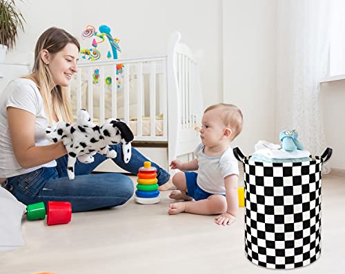 Boys Laundry Basket hamper Kids Hamper Car Toy Organizer Bins for Room Decor,Gift Basket for Bedroom(Racing Flag) - color: Racing Flag