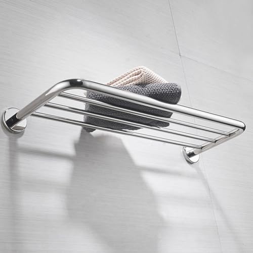 Hotel Towel Racks for Bathroom Wall Mounted, 24 Inch Towel Shelf for Bathroom, 2-Tier Bathroom Towel Rack, Polished Chrome - color: Polished Chrome, size: 24Inches 2PCS