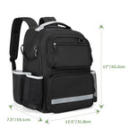 HODRANT Cleaning Backpack with Bottom Plate & Waterproof Bottom, Large Supplies Bag with Multiple Pockets for Housekeeping Tools, Cleaning Products Caddy Organizer for Home & Car