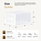 HealSmart 15-Pack Large Shoe Storage Boxes, Stackable Plastic Shoe Organizer with Lids, Large Shoe Rack & Storage Containers for Closet, Under Bed, Entryway, White