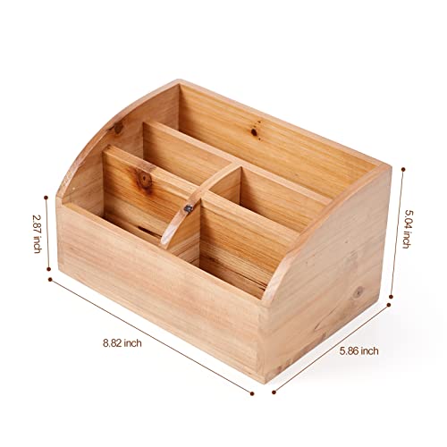 Farmhouse Solid Wooden Mail Sorter Wood Desk Organizer TV Remote Holder Rustic Vintage Caddy Mail Basket Storage Caddy for Bills, Kitchen, Desktop, Workspace Counter Top Home Decor Office Supplies…… - color: WOODEN-M