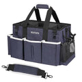 SCAVATA Wearable Caddy Bag, Cleaning Supplies Organizer With Handle & Shoulder Straps for Housekeepers, Under Sink & Car Tool Organizers With 4 Foldable Divider (NavyBlue) - color: NavyBlue