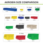 Akro-Mils 30220 AkroBins Plastic Storage Bins, Space-Saving Stackable Bins for Garage, Pantry, Craft Organization, 7" x 4" x 3", Yellow, 24-Pack - color: Yellow
