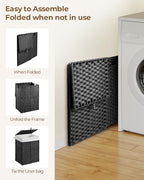 Greenstell Laundry Hamper with Lid, 90L Clothes Hamper with 2 Removable Liner Bags & 2 Mesh Laundry Bags, Handwoven Synthetic Rattan Laundry Basket for Clothes, Toys in Bathroom, Bedroom Black - color: Black, size: 90L (18.1 x 13.0 x 23.6 inches)