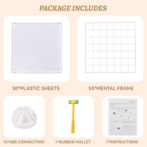 TUMUCUTE Cube Storage Organizer, Metal 25-Cube Shelves Bookshelf, Portable Closet Clothes Organizer for Bedroom, Home, Office, White - color: White Plus Iron, size: 25 Cubes
