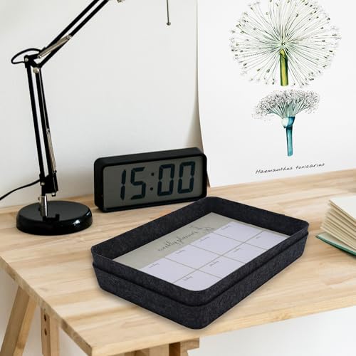 Welaxy 2-piece Office desk drawer organizer tray letter-size documents paper book file Folder Holder storage bins (Charcoal) - color: Charcoal