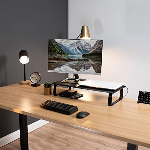 VIVO Monitor and Laptop Stand, 24 inch Desktop Riser, Black, STAND-V000D - color: Black