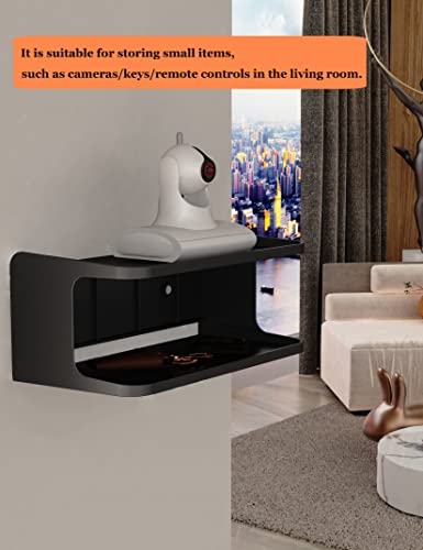 Bedside Shelf Accessories Organizer for Bedroom Bedside Wall Organizer Universal Bedside Shelf Wall Mount for Glasses/Remote/Earphone/Cell Phone and More (Black) - color: Black