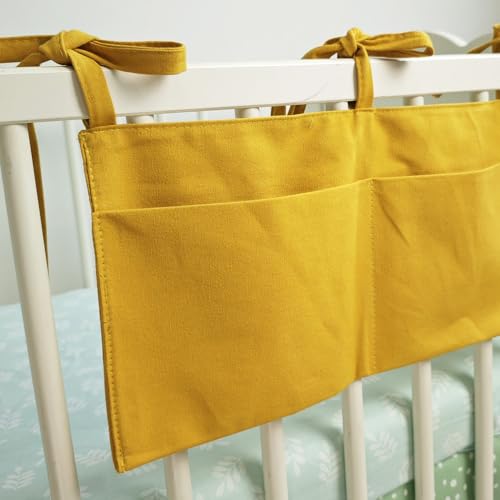 Baby Bedside Hanging Storage Bag - 2-Pocket Bedside Storage with High Capacity for Diapers & Essentials, Space-Saving Hanging Nursery Organizer 5 Colors Available (Ginger) - color: Ginger