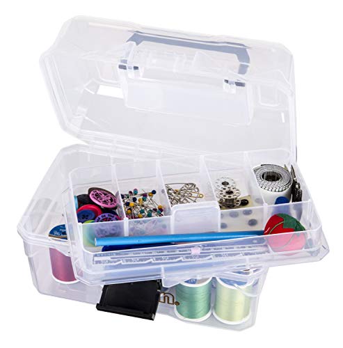 ArtBin 6890AG Small Project Box, Portable Art & Craft Organizer with Lift-Out Tray, [1] Plastic Storage Case, Clear (Pack of 6) - size: Small (Pack of 6)