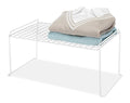 Whitmor Medium 1 Tier Stacking Helper Shelf, Durable Plastic, Wire Shelf, Freestanding, No Assembly, 12"L x 20"W x 9"H, White - size: 1-TIER, 12"L x 20"W x 9"H