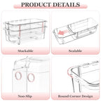 DILIBRA 12 Pcs Clear Extendable Drawer Organizer, Adjustable Drawer Storage 2-Size Desk Drawer Organizer, Plastic Non-Slip Storage Bins for Makeup Cosmetic Jewelries Utensils Stationery Dressers - size: 4Pcs Large + 8Pcs Medium