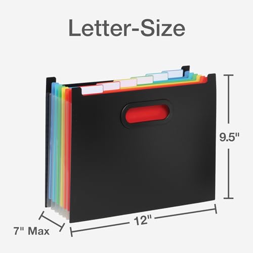 Pendaflex 7-Pocket Expanding File, with Customizable Colored Tabs, Black File Organizer, Portable Expanding File, Accordion File Organizer (52401) - style: Expanding File