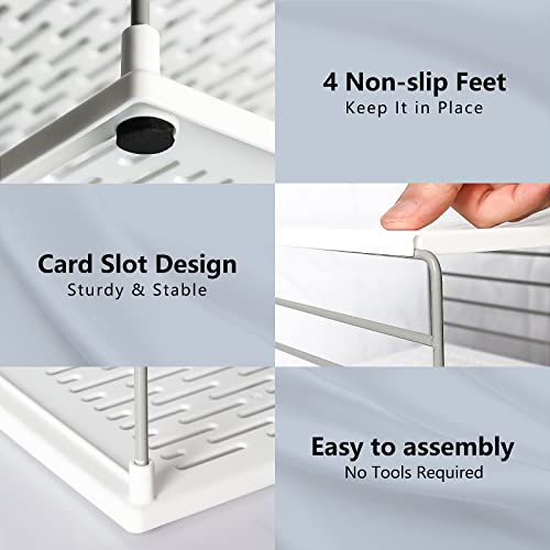 2 PACK Cabinet Organizer for Foil and Plastic Wrap- Divided Compartment Holder for Kitchen Bag- Upgraded Kitchen&Counter &Pantry Organizers and Storage(White&Gray) - color: White With Gray