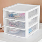 Sterilite 18-Pack Clearview 3-Drawer Cart, Small Plastic Storage Organizer Drawers, White - Organizing Drawer Containers for Bathroom, Closet, Kitchen, and Bedroom - size: 18 Packs