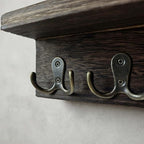 eBun Magnetic Mail Organizer with Key Hooks – 2-Pack Solid Wood Wall Mount for Mail & Bills, 12 Hooks Entryway Holder, No-Drill for Renters