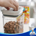 MR.SIGA 4 Pack Airtight Food Storage Container Set, BPA Free Kitchen Pantry Organization Canisters with One-handed Leak Proof Lids, 1L / 33.8oz, Medium, White - color: White