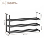 Shoe Rack, 3-Tier Shoe Organizer, Sturdy Shoe Storage Shelf, Perfect for Front Door Entrance, Closet & Entryway, Easy to Assemble, DIY Layering Options (S - 3 Tier) - size: 3 Tiers
