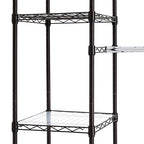 Amazon Basics Expandable Metal Hanging Closet Organizer and Storage Rack Wardrobe with Shelves, 57-80''L x 14''W x 72''H, Bronze - color: Bronze