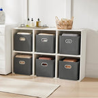 MAX Houser Fabric Storage Bins Cubes Baskets Containers with Dual Plastic Handles for Home Closet Bedroom Drawers Organizers (Cattail Gray) - color: 11 ashy