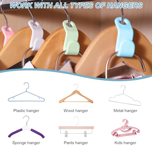 100 PCS Space Saving Hanger - Space Saver Clothes Hanger Connector with Stacking Hooks and Heavy Duty Cascading Connection - color: 100 Pcs Multicolor