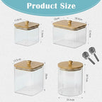 4 packs Laundry Pod Containers for Storage & Organization, Solution featuring Powder Laundry Detergent Container & dryer sheets with bamboo lids and labels. Includes scoops for powder and detergent.