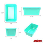Storex Small Cubby Bins, Pack of 5, 12.2 x 7.8 x 5.1 Inches, Teal (62420U05C) - color: Teal, style: Bin Only