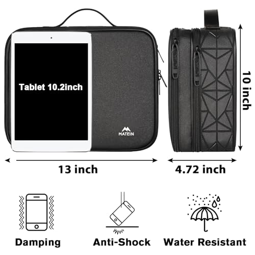 MATEIN Cord Organizer Case with Adjustable Divider, DJ Cable File Bag for DJ Gear, Sound Instrument and Music Equipment Accessories, Shockproof Portable Double Layer Cord Bags, Black - color: Black, size: Large