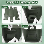 Foldable Storage Basket Bin PU Leather Desktop Organizer Box Green Small Catchall Basket Rectangle Tray Double Handles for Entryway Bedside Dresser End Table Cosmetic Jewelry Key Wallet - color: Green