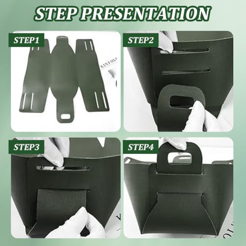 Foldable Storage Basket Bin PU Leather Desktop Organizer Box Green Small Catchall Basket Rectangle Tray Double Handles for Entryway Bedside Dresser End Table Cosmetic Jewelry Key Wallet - color: Green