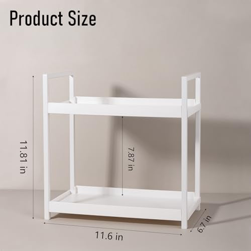 Anyoifax Bathroom Counter Organizer 2 Tier Vanity Storage Countertop Shelf Makeup Organizer Perfume Tray Skincare Holder for Sink, Dresser, Kitchen, Small White - color: White, size: Small