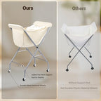 ELYKEN Laundry Cart with Wheels, 32”H Easy Rolling Laundry Hamper with Removable Liner Bag, Sturdy Metal Frame Clothes Basket with 4 Casters and 2 Brakes - color: Creamy, size: 23.2"L x 13"W x 32"H