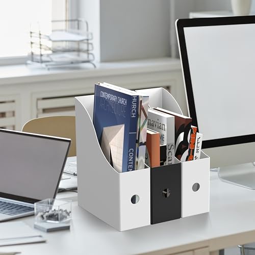 Simple Houseware 6-Pack Magazine File Holder Box, Foldable Cardboard Organizer, Black - color: Black, size: 6 Pack