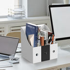 Simple Houseware 6-Pack Magazine File Holder Box, Foldable Cardboard Organizer, Black - color: Black, size: 6 Pack