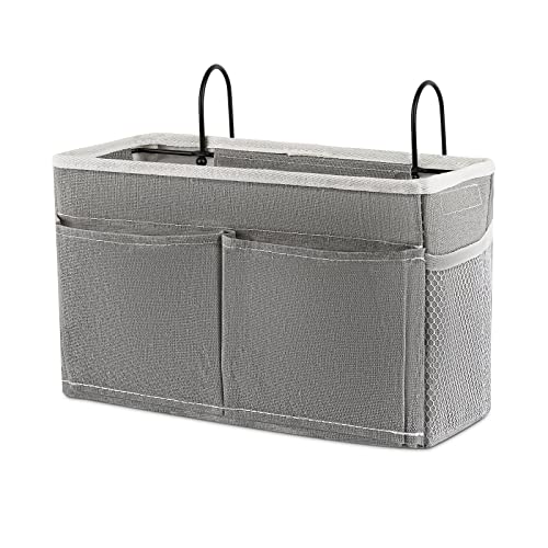 Bedside Caddy Bedside Hanging Storage Basket Bed Caddy for Headboards Bunk Dorm Rooms Crib Beds Rails Organizer (Grey) - color: Grey