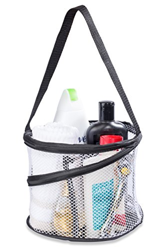 Handy Laundry Mesh Shower Caddy – Portable Hanging Organizer with Handle, Quick Dry, Large Compartments, Foldable Tote for Dorm Room, College, Gym, Travel, Bathroom Essentials, Black - color: Black, size: Small