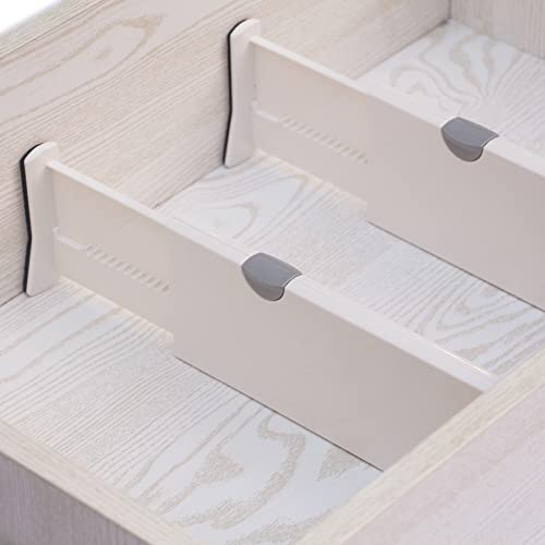 TENABORT Set of 8 Adjustable Drawer Dividers Organizer Separators Plastic Dresser Organizer for Bedroom, Bathroom, Closet, Office Desk, Kitchen Storage