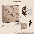Nicetree Shoe Cabinet with 2 Flip Drawers，Freestanding Shoe Storage Cabinet, Narrow Shoe Organizer Cabinet, Farmhouse Slim Shoe Rack Cabinet for Entryway,Toasted Oak - color: Toasted Oak, style: 2-Drawers