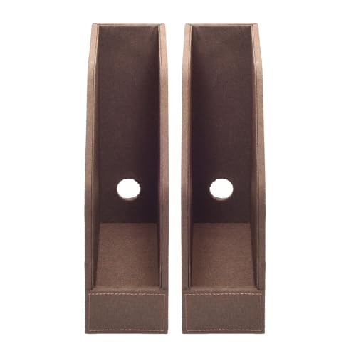 MobileVision Executive Brown Cloth Fabric Vertical File Holders - 2 Piece Combo - color: Brown Fabric