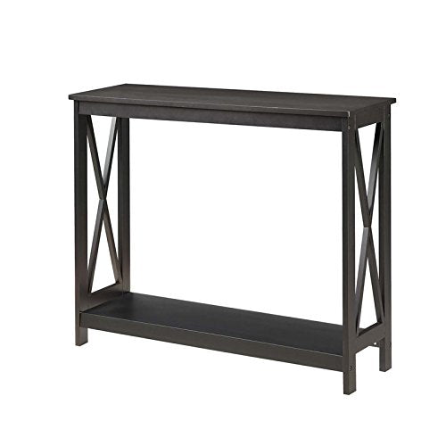 Convenience Concepts Oxford Console Table 39.5" - Sofa Table with Storage Shelf, Transitional Entryway Hall Table for Living Room and Bedroom, Display Foyer Table, Black - color: Black