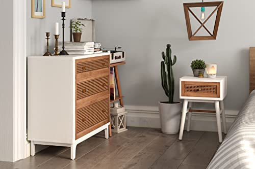 COZAYH Set of 2 Fully-Assembled Modern Farmhouse Clean-Lined Nightstand, End Table with 1 Drawer,Distressed White - color: Distressed White, style: 1 Drawer/2 pack