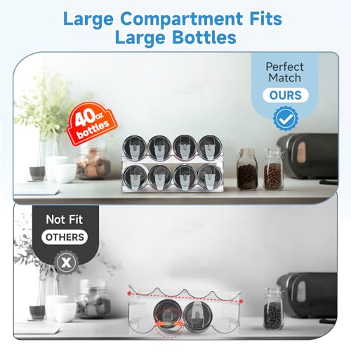 Amaoot Large Compartment Water Bottle Organizer,2 Tier Stackable Water Bottle Rack for Cabinet,Tumbler Storage Organizer for Kitchen,Fridge,Cabinet Organization and Storage - size: 8 bottle