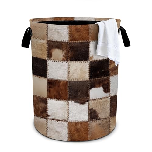 Cow Laundry Basket Storage Bin Foldable Laundry Hamper Clothes Storage Bucket Organizer 19.6x15.7 Inch For Laundry Room/Bedroom/Bathroom - color: Cow