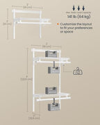 SONGMICS HOME Closet System, Closet Insert Organizer, 2 ft, Adjustable Metal Shelving Unit with 2 Hanging Rods, 2 Shelves, and Hooks, for Pantry Mudroom Garage Basement, Cloud White URGR030W01 - size: 1 Tier