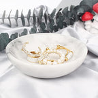 Marble Jewelry Dish - Rings Holder - color: white