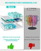 Cirhy Adjustable Water Bottle Organizer Holder for Cabinet, 3-Tier Expandable Water Bottle Storage Rack for Tumblers, Travel Mugs, and Cups – Kitchen Pantry Organization and Storage for Stanley Cups - style: Water Bottle Organizer-10”Tall