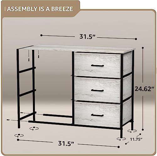 Sorbus Dresser with 6 Faux Wood Drawers - Chest Organizer Unit with Steel Frame Wood Top & Handle Easy Pull Fabric Bins for Clothes - Storage Furniture for Bedroom, Hallway, Living Room & Closet - color: Greige, style: 6 Drawer