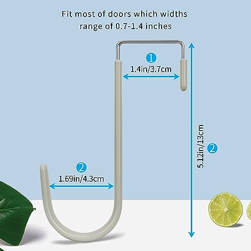 FYY Over The Door Hooks, 4 Pack Door Hangers Hooks with Rubber Prevent Scratches Heavy Duty Organizer Hooks for Living Room, Bathroom, Bedroom Hanging Clothes, Towels, Hats, Coats, Bags Grey - color: A Grey, size: Short, style: 4 Pack